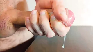 Cum in your wet pussy when you're out of reach of the table Moaning Hard orgasm Mountain of cum
